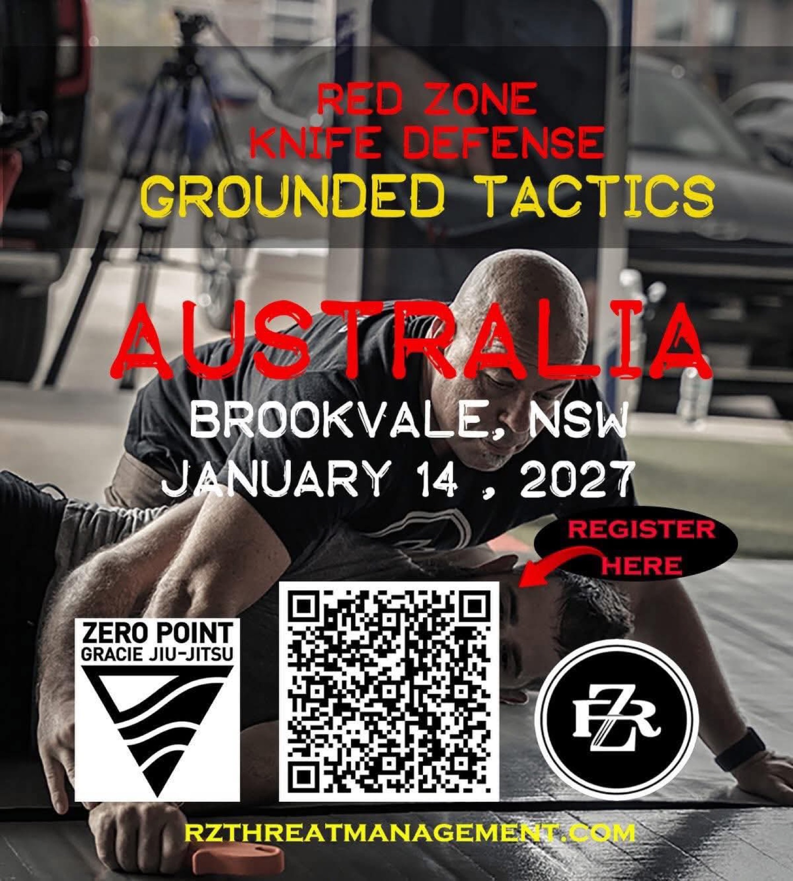 Red Zone Knife Defence Grounded Tactics seminar flyer